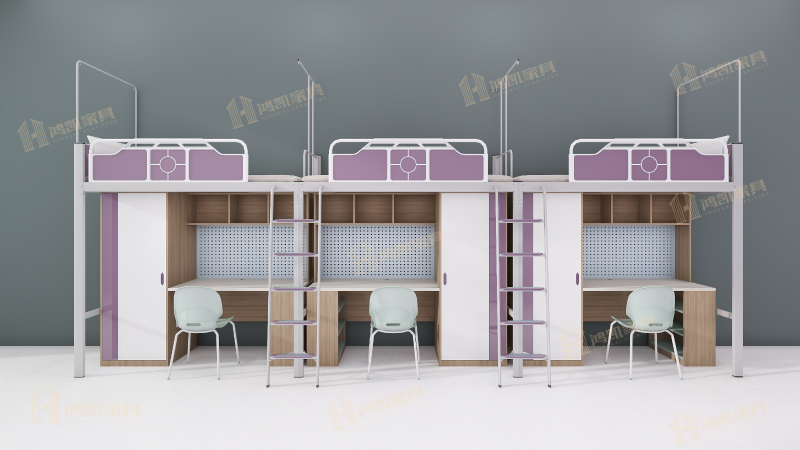 三連體宿舍上床下桌公寓床